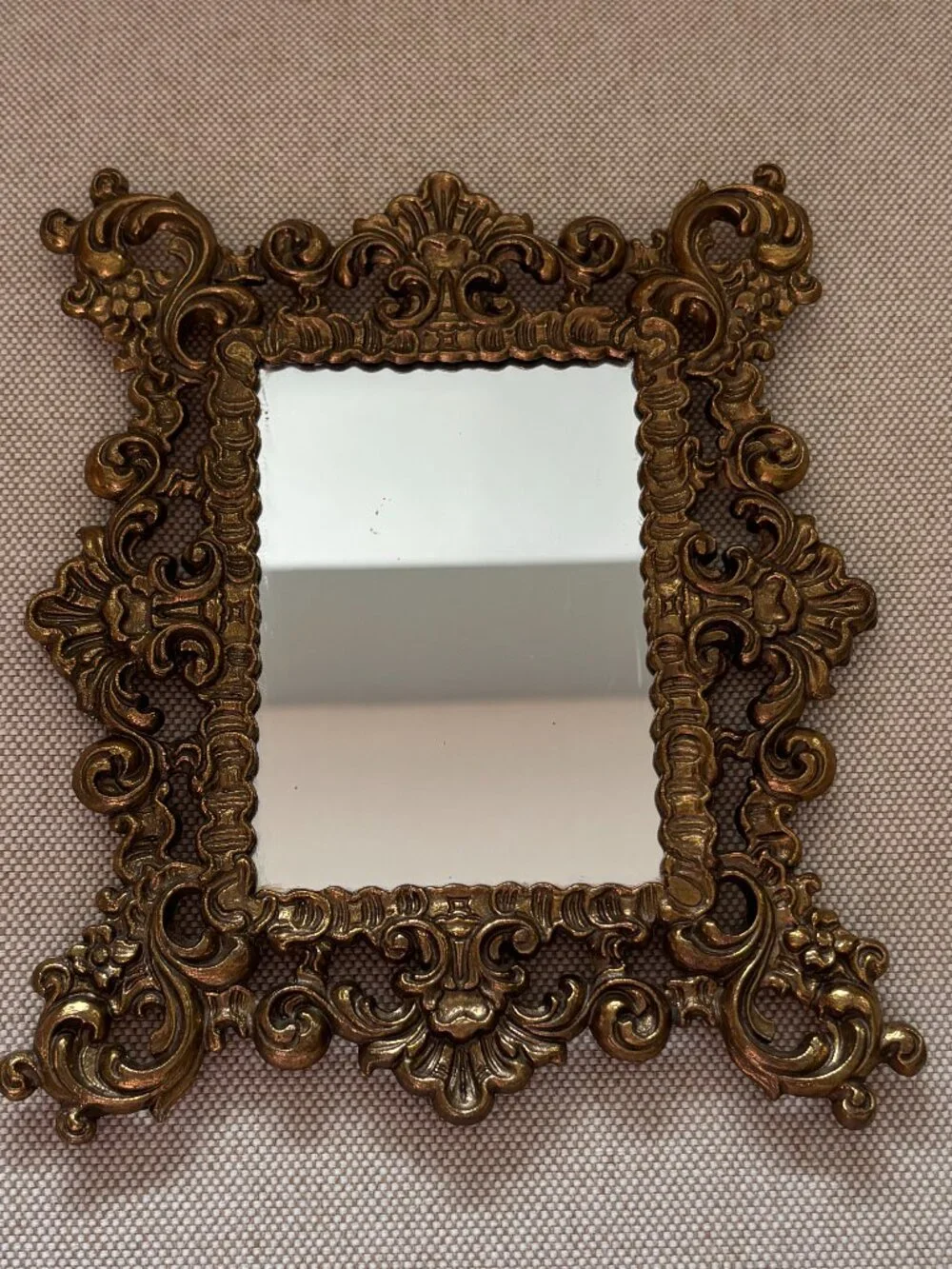 Vintage Brass Ornate Mirror Made in Italy - Picture 3 of 5